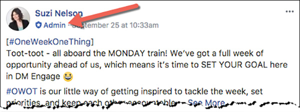 The Facebook Admin Badge